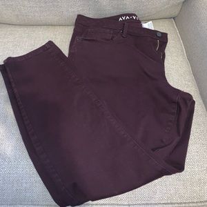 Plum denim skinny jeans